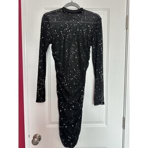 Lyaner Sheer Star Dress Bodycon Mesh Dress